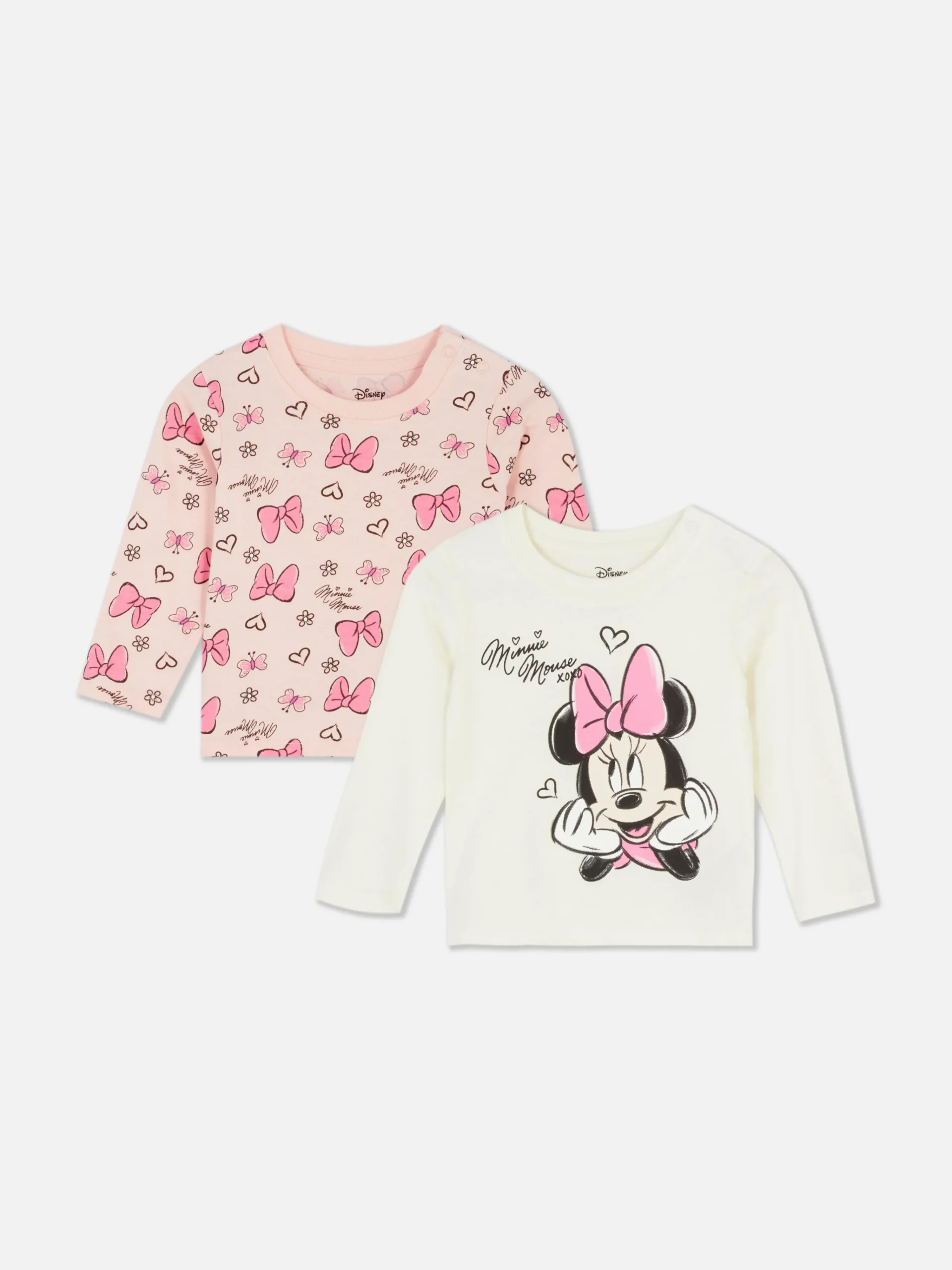 Primark Hauts Et T-Shirts|2 T-shirts Manches Longues Disney Minnie Mouse