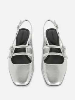 Femme Primark Ballerines|Babies à Talon Ouvert Et Double Bride