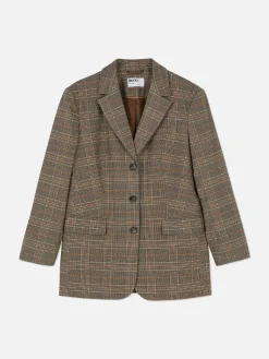 Femme Primark Blazers|Blazer à Carreaux à Boutonnage Simple Rita Ora