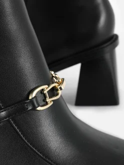 Femme Primark Bottes|Bottes à Talons Carrés Et Détail Chaîne Rita Ora