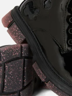 Enfant Primark Bottes Et Bottes En Caoutchouc|Bottes En Simili Cuir Verni à Semelles Scintillantes