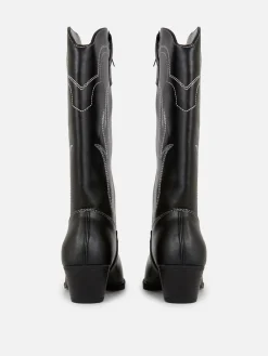 Femme Primark Bottes|Bottes Santiags En Simili Cuir