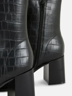 Femme Primark Bottes|Bottines à Talons En Similicuir Imitation Croco