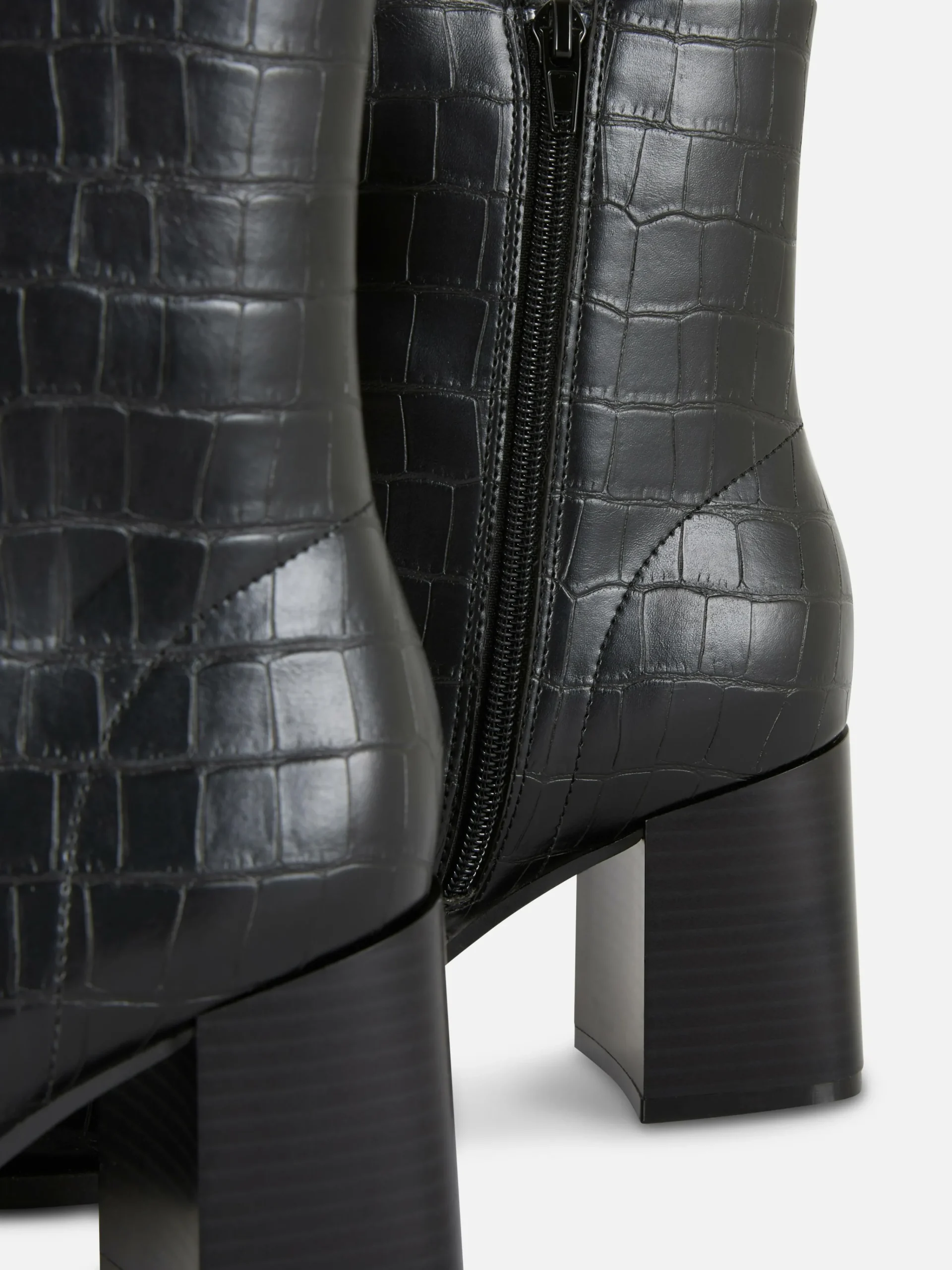 Femme Primark Bottes|Bottines à Talons En Similicuir Imitation Croco