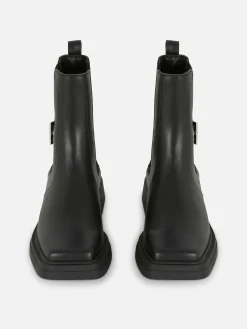 Femme Primark Bottes|Bottines Chelsea En Simili Cuir à Bout Carré