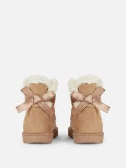 Enfant Primark Bottes Et Bottes En Caoutchouc|Bottines En Fausse Fourrure Avec Nœud
