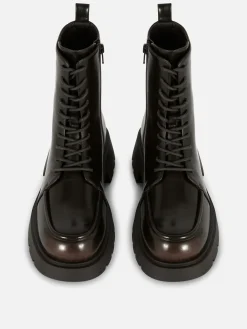 Femme Primark Bottes|Bottines Lacées Avec Empiècement Sur L'embout