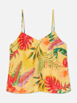Femme Primark Hauts De Pyjama|Caraco En Satin à Imprimé Floral Tropical