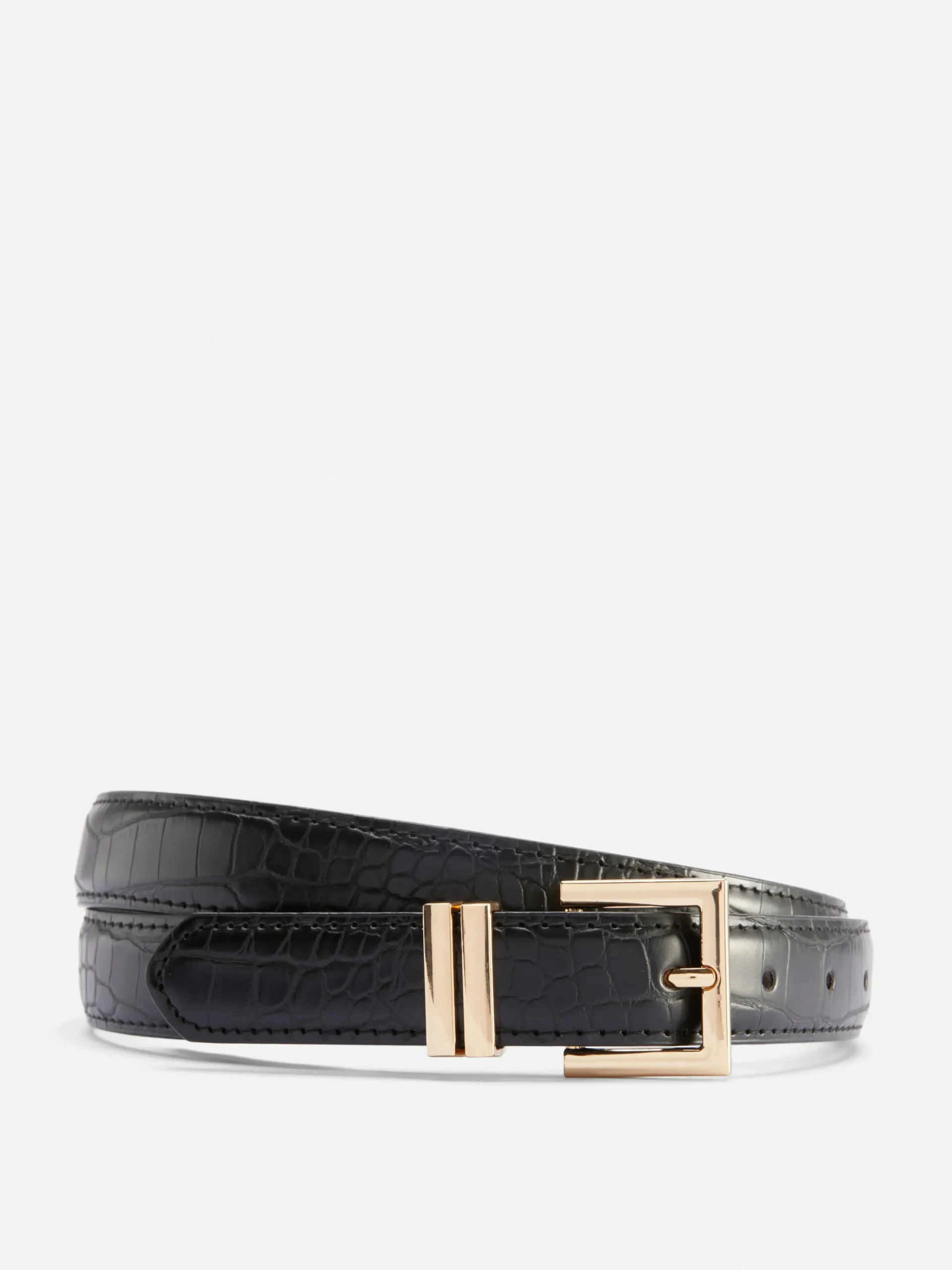 Femme Primark Ceintures|Ceinture à Boucle Carrée Imitation Croco