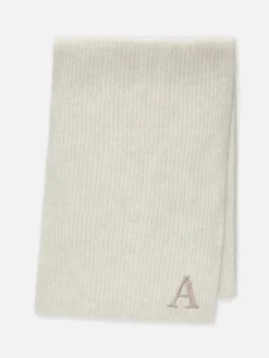 Femme Primark Chapeaux, Gants Et Écharpes|Écharpe En Maille Côtelée à Initiale Brodée