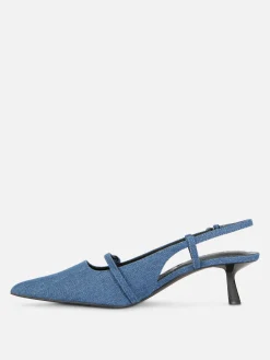 Femme Primark Chaussures À Talons|Denim|Chaussures En Jean à Talon Bas Et Boucle