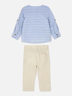 Primark Ensembles Et Tenues|Chemise à Manches Longues Et Pantalon à Cordon