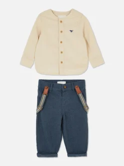 Primark Ensembles Et Tenues|Chemise Boutonnée Et Pantalon Avec Bretelles