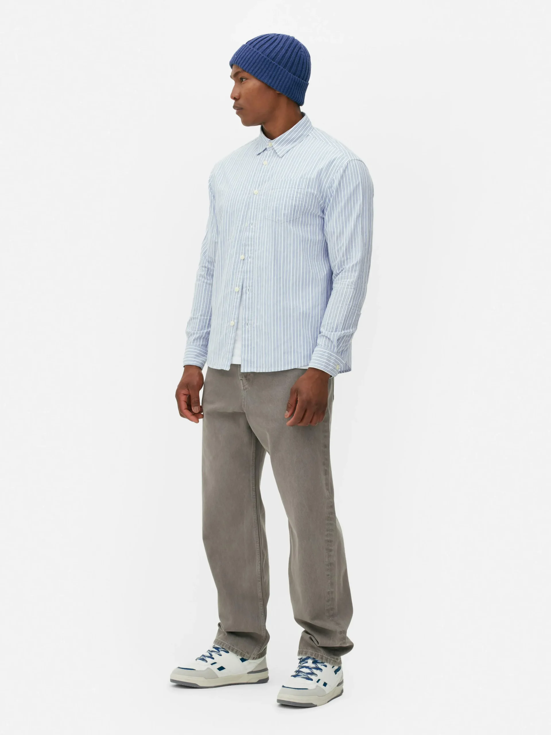 Homme Primark Chemises|Chemise En Jacquard Rayé à Manches Longues