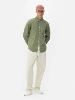 Homme Primark Chemises|Chemise En Sergé De Coton à Manches Longues