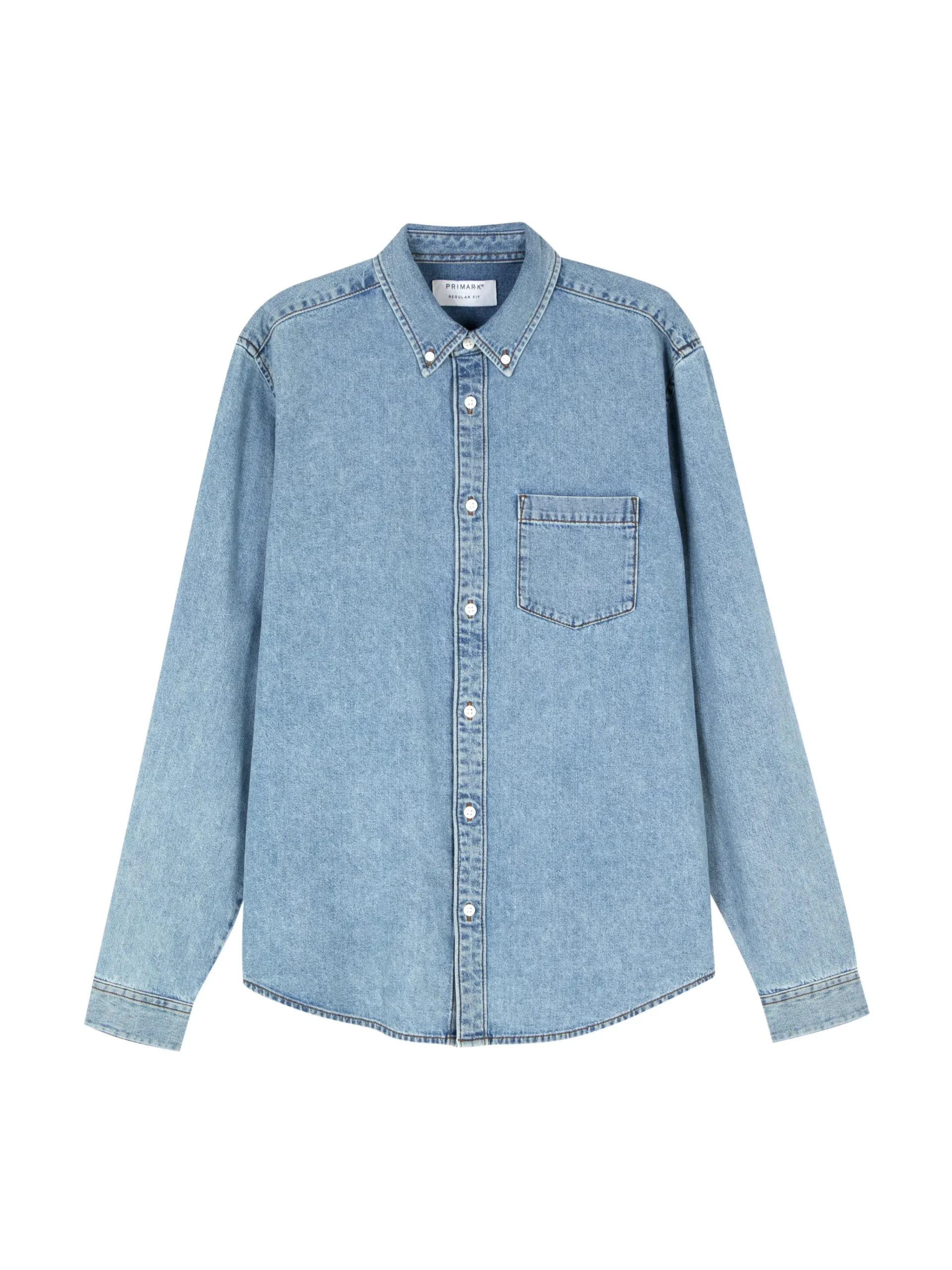 Homme Primark Chemises|Chemise En Sergé De Coton à Manches Longues