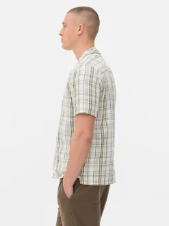Homme Primark Chemises|Chemise Texturée à Carreaux Et à Manches Courtes