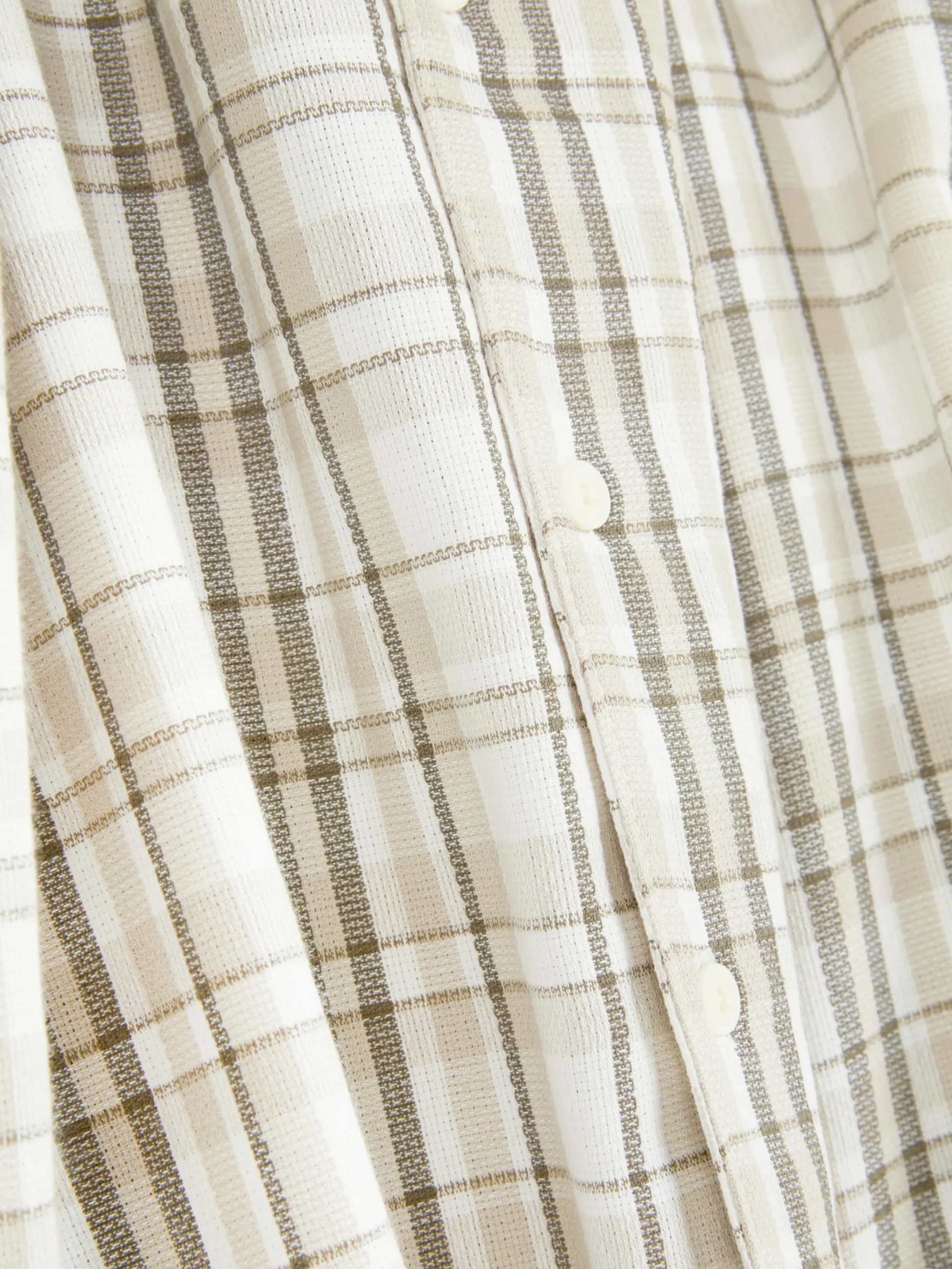 Homme Primark Chemises|Chemise Texturée à Carreaux Et à Manches Courtes