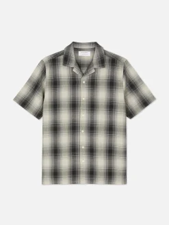 Homme Primark Chemises|Chemise Texturée à Carreaux Et à Manches Courtes
