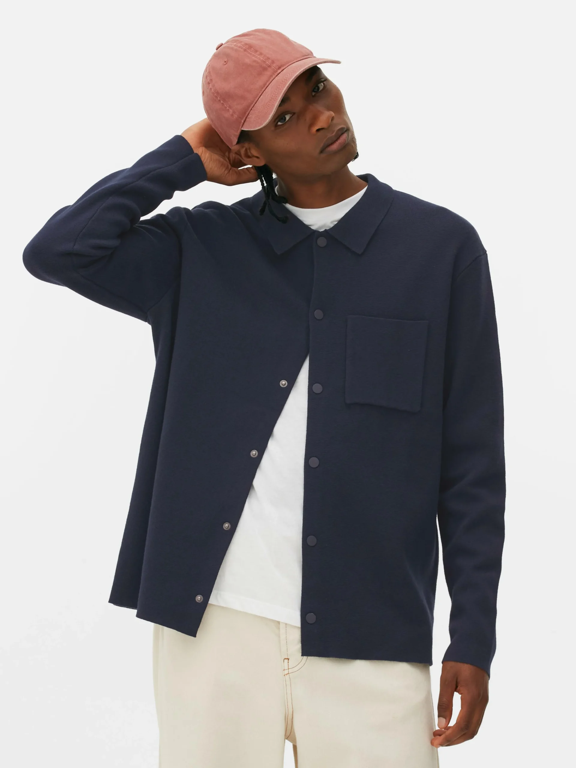 Homme Primark Chemises|Chemise Tricotée à Boutons-pression