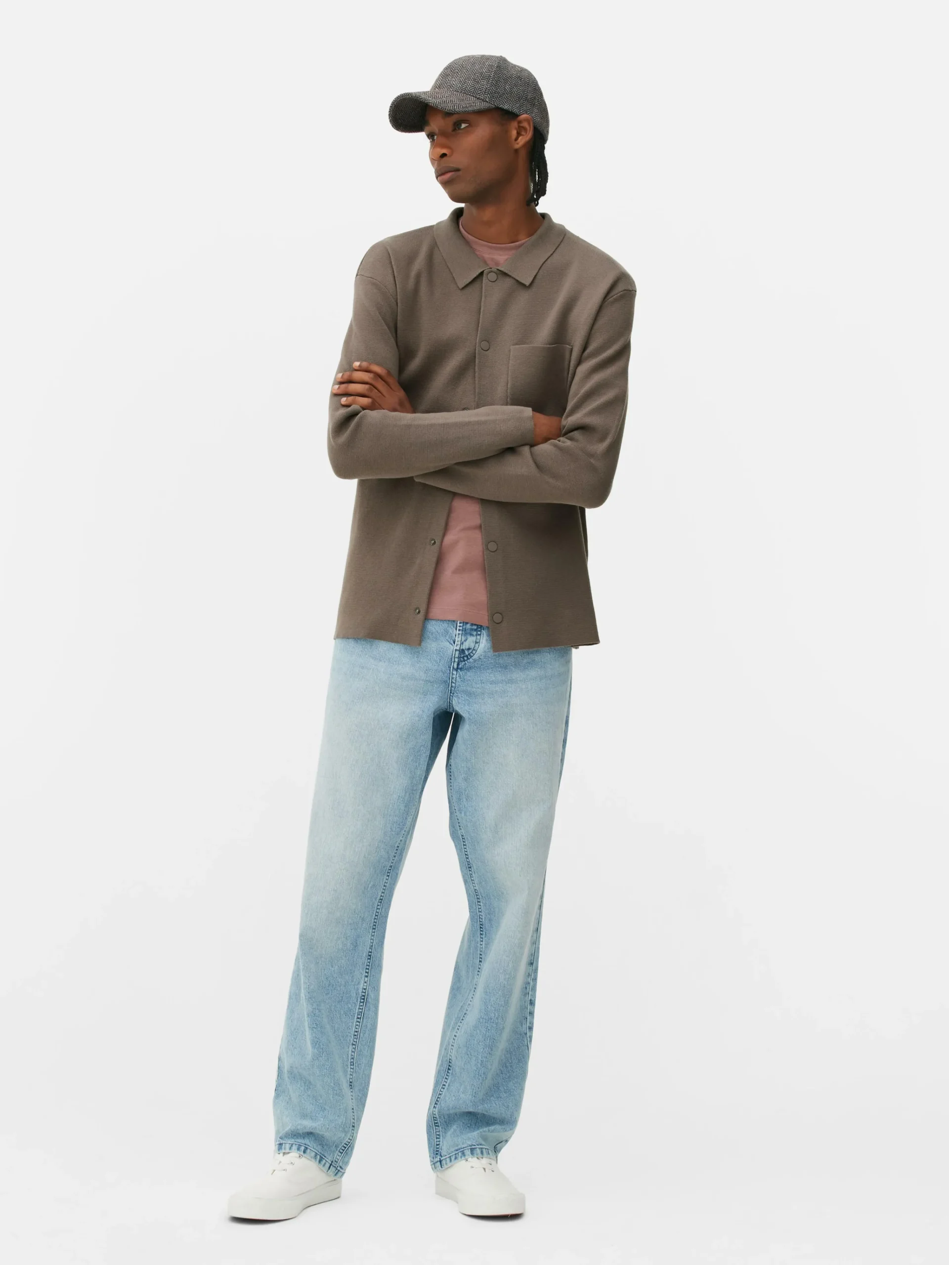 Homme Primark Chemises|Chemise Tricotée à Boutons-pression