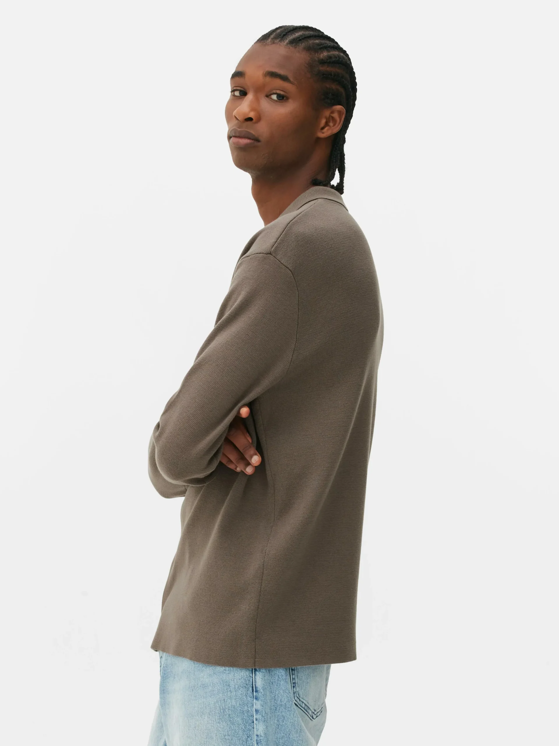 Homme Primark Chemises|Chemise Tricotée à Boutons-pression