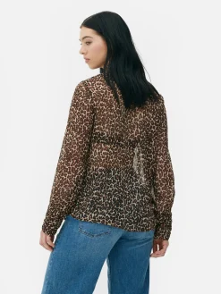 Femme Primark Chemises Et Blouses|Chemisier Boutonné Avec Lien à Nouer Au Col