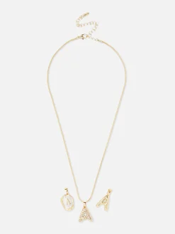 Femme Primark Bijoux|Collier Initiales à Pendentifs Multiples