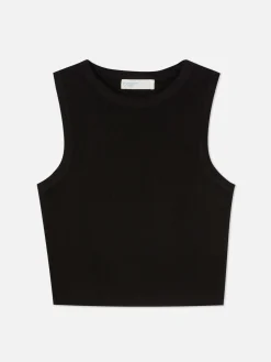 Femme Primark Hauts Et T-Shirts|Débardeur Court à Col Ras-du-cou En Maille Côtelée