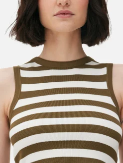 Femme Primark Hauts Et T-Shirts|Débardeur Court à Col Ras-du-cou En Maille Côtelée