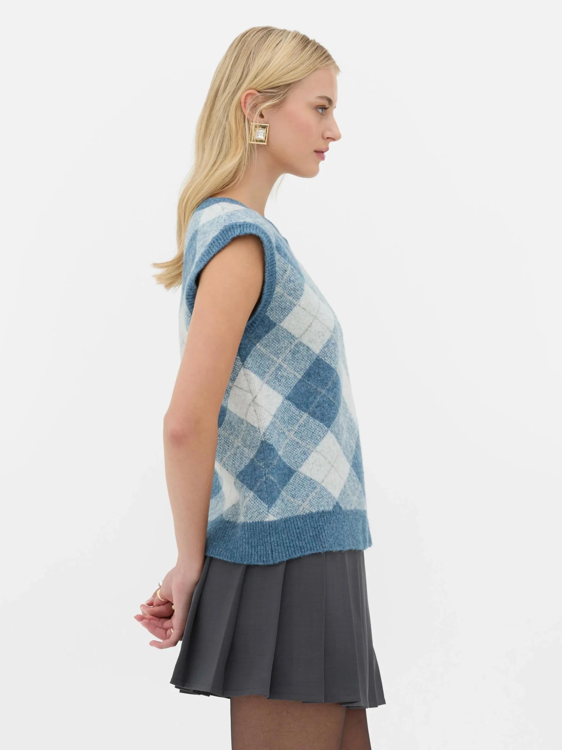 Femme Primark Pulls Et Gilets|Débardeur En Maille à Losanges Rita Ora à Coordonner