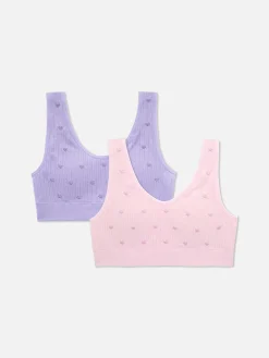 Enfant Primark Sous-Vêtement|Débardeurs Courts Brodés De Cœurs