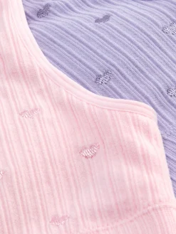 Enfant Primark Sous-Vêtement|Débardeurs Courts Brodés De Cœurs