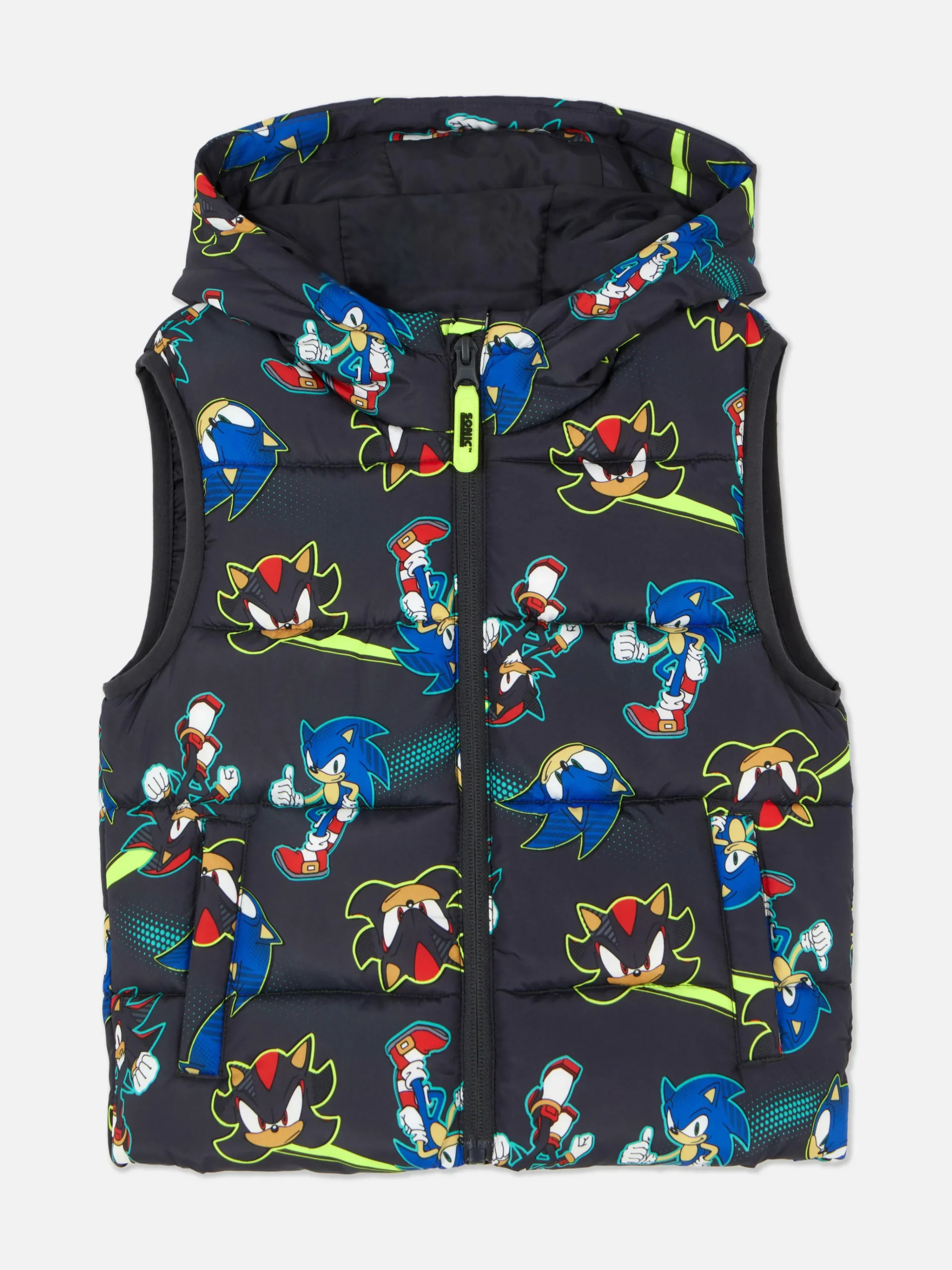 Enfant Primark Manteaux Et Vestes|Doudoune Sans Manches Sonic Le Hérisson Sonic