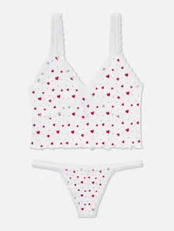 Femme Primark Ensembles Lingerie|Ensemble Caraco Et String En Pointelle à Motifs Sans Couture