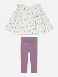 Primark Ensembles Et Tenues|Ensemble Chemisier à Fleurs Et Legging Côtelé