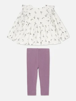 Primark Ensembles Et Tenues|Ensemble Chemisier à Fleurs Et Legging Côtelé