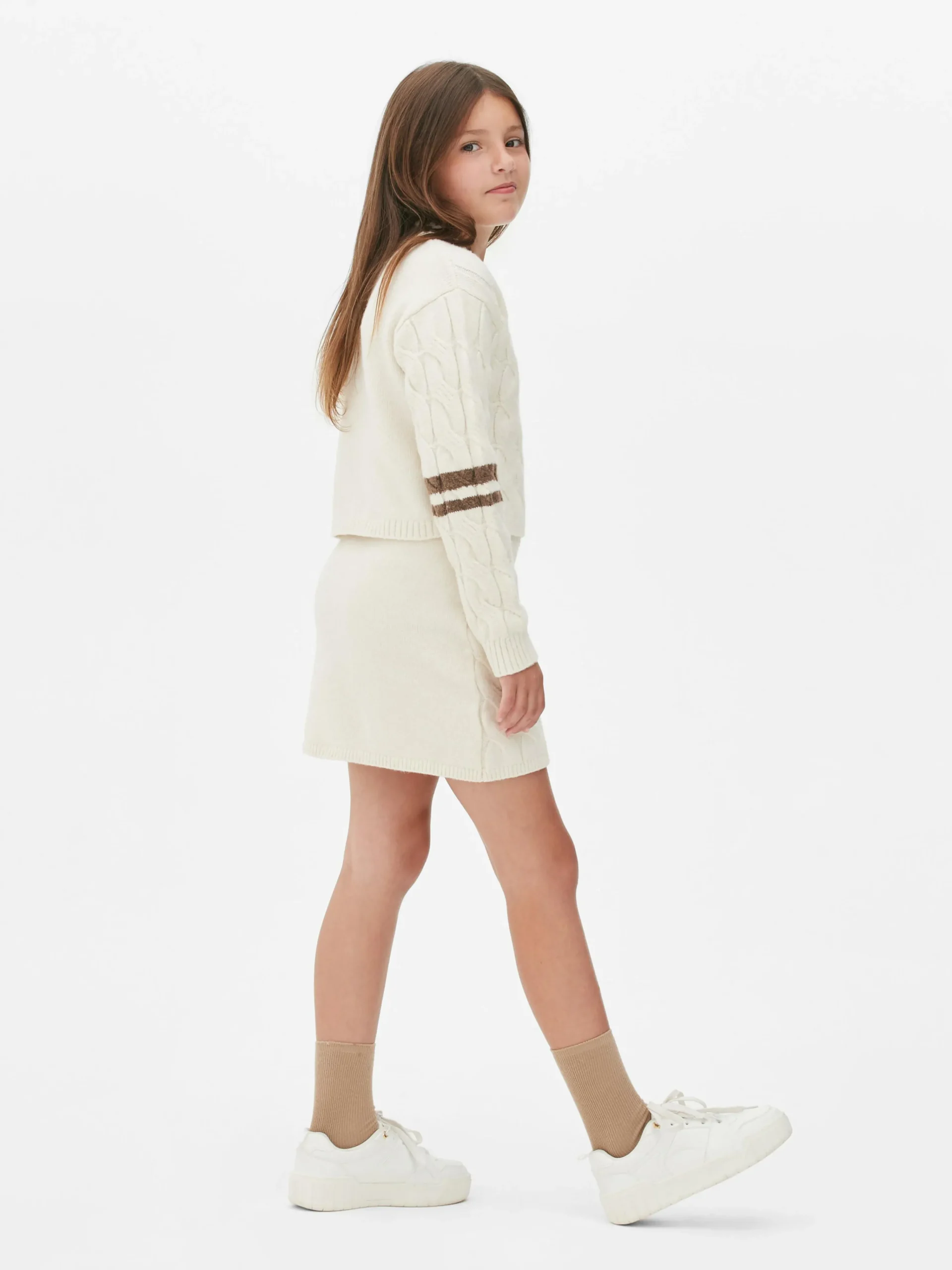 Enfant Primark Ensembles Et Tenues|Ensemble Coordonné Pull Et Jupe En Maille Torsadée