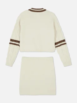 Enfant Primark Ensembles Et Tenues|Ensemble Coordonné Pull Et Jupe En Maille Torsadée