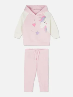 Primark Ensembles Et Tenues|Ensemble Coordonné Sweat à Capuche Et Legging Licorne