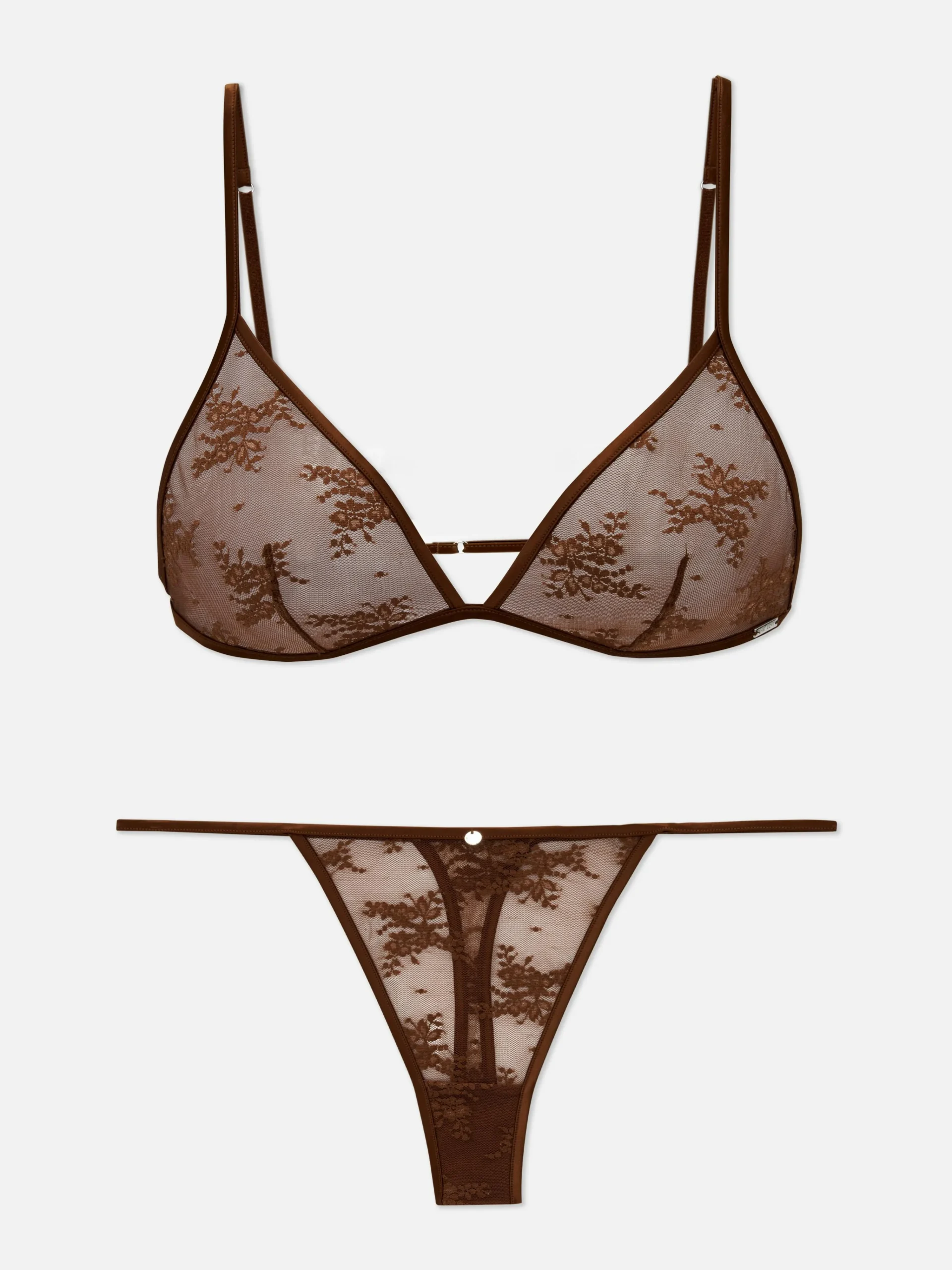 Femme Primark Ensembles Lingerie|Ensemble De Lingerie Brassière Triangle Et String En Dentelle The Edit