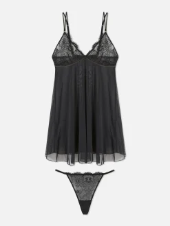 Femme Primark Ensembles Lingerie|Ensemble Nuisette Sans Armature Et String