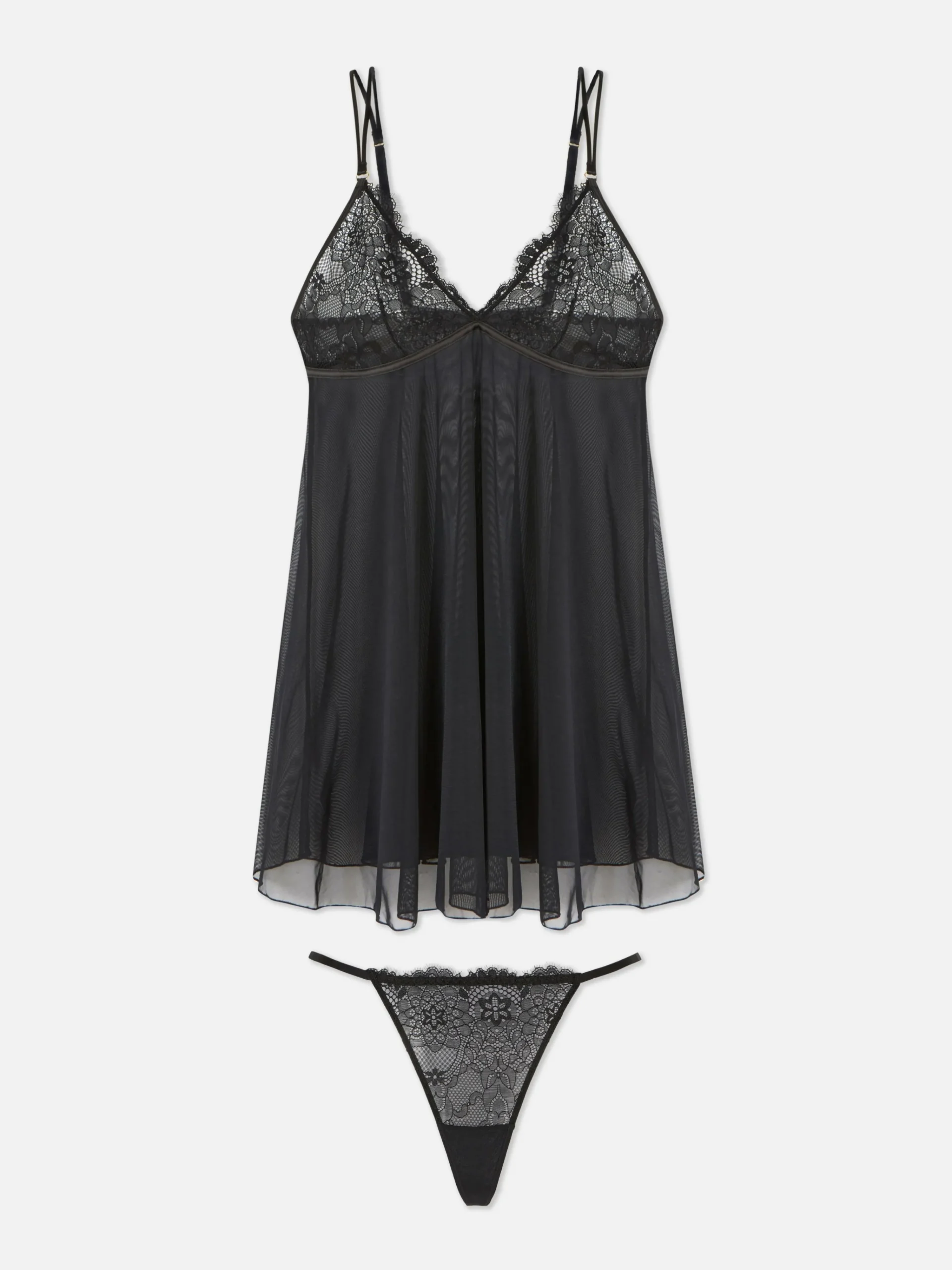 Femme Primark Ensembles Lingerie|Ensemble Nuisette Sans Armature Et String