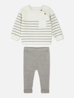 Primark Ensembles Et Tenues|Ensemble Pull En Maille Et Legging à Rayures