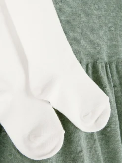 Primark Robes Et Jupes|Ensemble Robe En Maille à Pois Et Collants