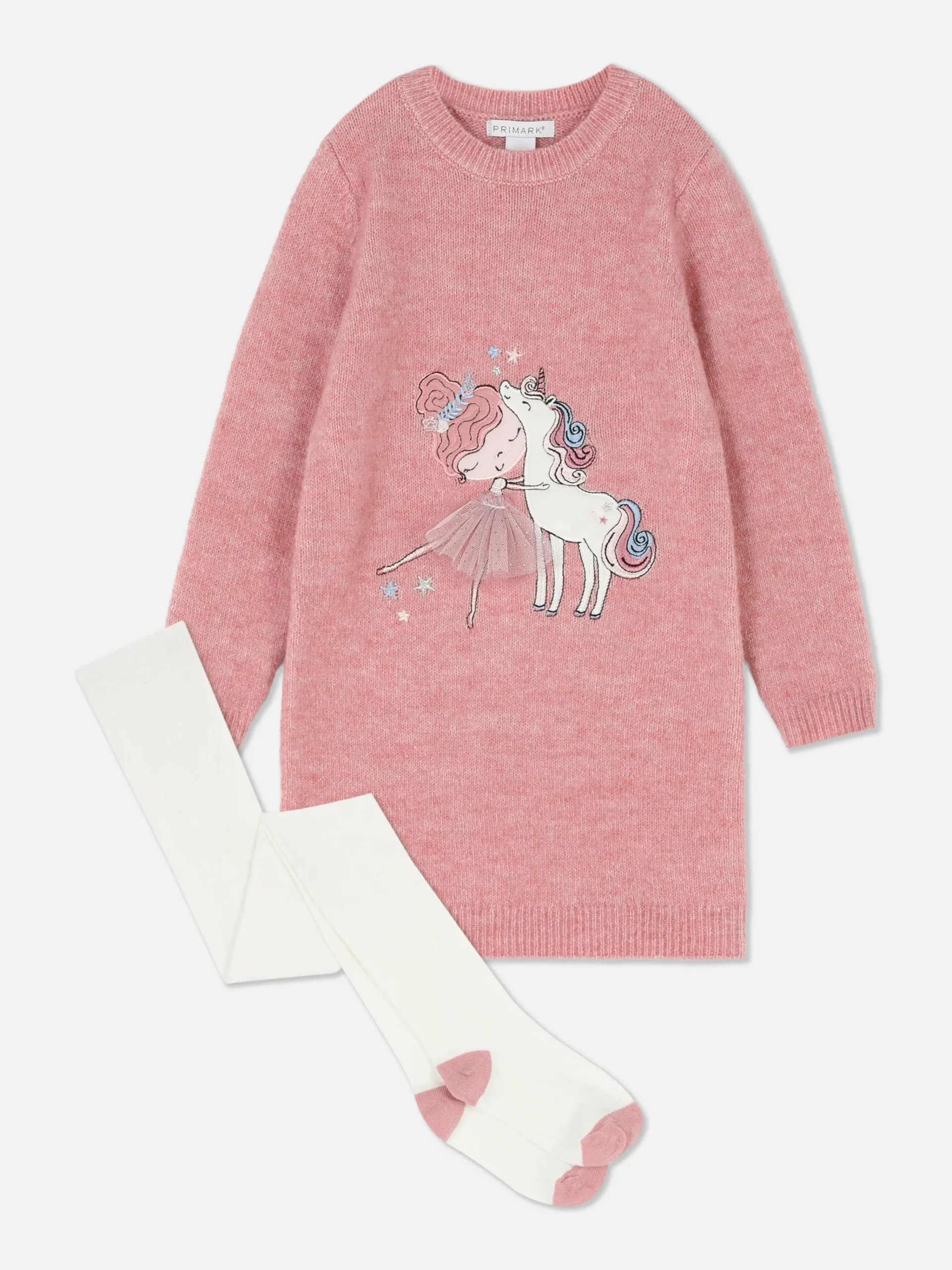 Enfant Primark Robes|Ensemble Robe-pull Et Collants à Motif Ballerine