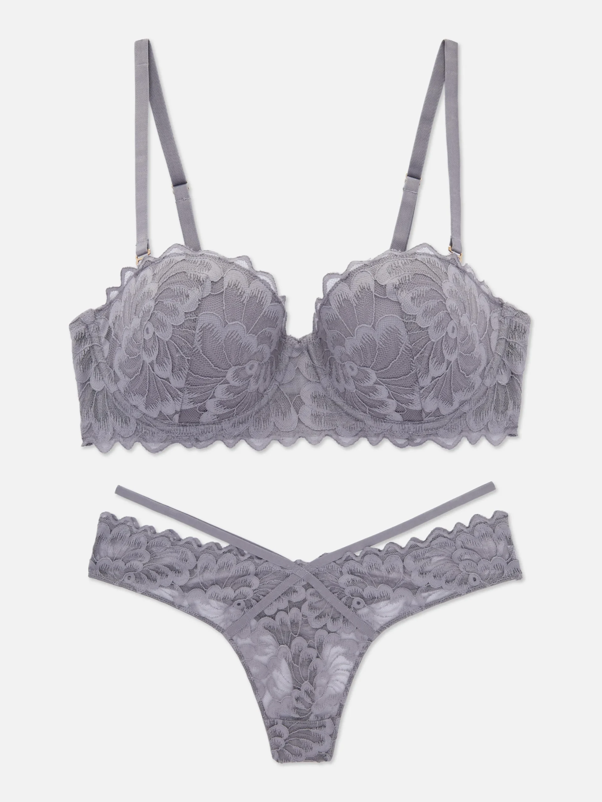 Femme Primark Ensembles Lingerie|Ensemble Soutien-gorge Balconnets Et String En Dentelle