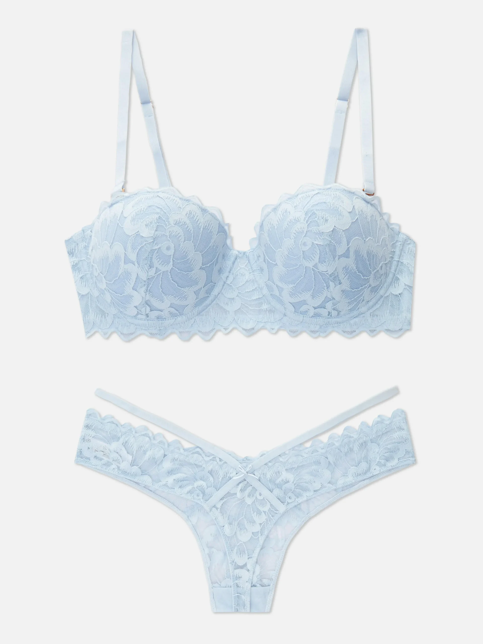 Femme Primark Ensembles Lingerie|Ensemble Soutien-gorge Balconnets Et String En Dentelle