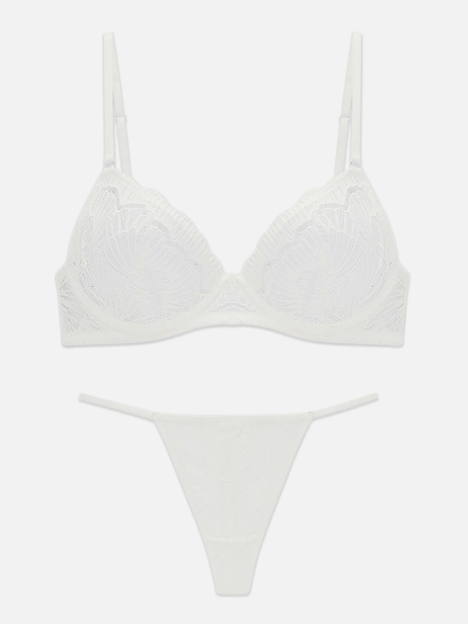 Femme Primark Ensembles Lingerie|Ensemble Soutien-gorge Non Rembourré Et String En Dentelle