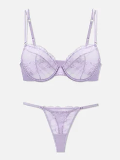 Femme Primark Ensembles Lingerie|Ensemble Soutien-gorge Non Rembourré Et String En Dentelle